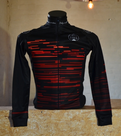  - Trui lange mouw zwart/rood m 